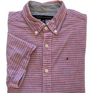 SALE XS Tommy Hilfiger Striped Short-Sleeved Shirt